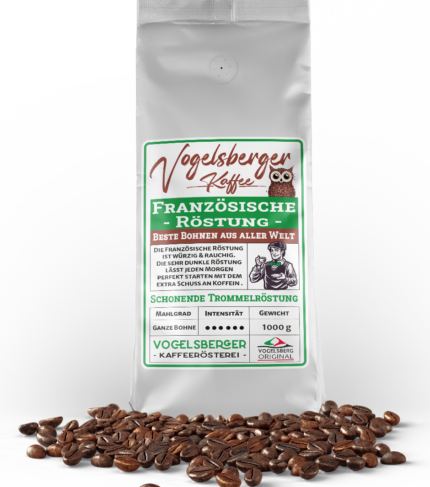 Unser Französischer Kaffee wird täglich frisch im schonenden Trommelröstverfahren von Hand geröstet.