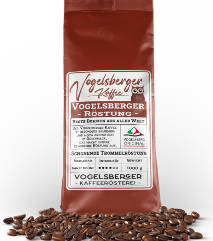 Unser Vogelsberger Kaffee wird täglich frisch im schonenden Trommelröstverfahren von Hand geröstet.